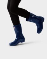 Hunter Women's Original Short Gloss Rain Boots Navy - Image 2