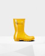 Hunter Women's Original Short Gloss Rain Boots Yellow