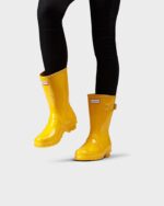 Hunter Women's Original Short Gloss Rain Boots Yellow - Image 3
