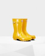 Hunter Women's Original Short Gloss Rain Boots Yellow - Image 4
