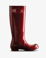 Hunter Women's Original Tall Gloss Rain Boots Fall Red - Image 2