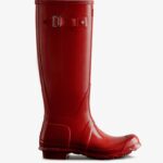 Hunter Women's Original Tall Gloss Rain Boots Military Red