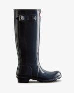 Hunter Women's Original Tall Gloss Rain Boots Navy - Image 2