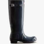 Hunter Women's Original Tall Gloss Rain Boots Navy
