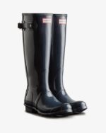 Hunter Women's Original Tall Gloss Rain Boots Navy - Image 3