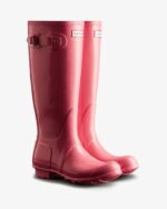 Hunter Women's Original Tall Gloss Rain Boots Pink Shiver - Image 3