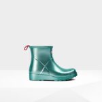 Hunter Women's Play Short Nebula Rain Boots Blue Spruce
