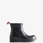 Hunter Women's Play Short Pearlized Rain Boots Black
