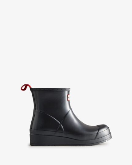 Hunter Women's Play Short Pearlized Rain Boots Black