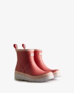 Hunter Women's Play Short Speckle Rain Boots Glenmore Rose-Azalea Pink-Spurrey White - Image 3