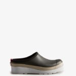 Hunter Women's Play Speckle Sole Clogs Black-Steall Grey