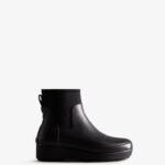 Hunter Women's Refined Slim Fit Neoprene Creeper Chelsea Boots Black