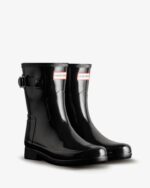 Hunter Women's Refined Slim Fit Short Gloss Rain Boot Black - Image 3