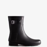 Hunter Women's Refined Slim Fit Short Rain Boots Black