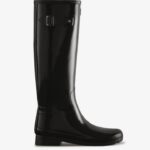 Hunter Women's Refined Slim Fit Tall Gloss Rain Boots Black