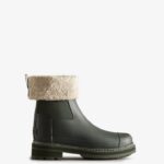 Hunter Women's Refined Stitch Roll Top Vegan Shearling Boots Arctic Moss Green