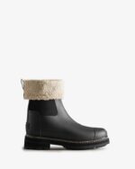 Hunter Women's Refined Stitch Roll Top Vegan Shearling Boots Black - Image 2