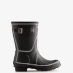 Hunter Women's Reflective Outline Short Rain Boots Black