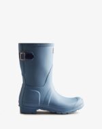 Hunter Women's Short Back Adjustable Rain Boots Bouvet Blue-Balder Blue