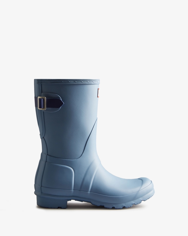 Hunter Women's Short Back Adjustable Rain Boots Bouvet Blue-Balder Blue - Image 1