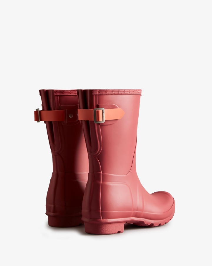 Hunter Women's Short Back Adjustable Rain Boots Glenmore Rose-Sun-Cup Orange - Image 4
