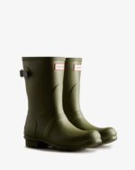 Hunter Women's Short Back Adjustable Rain Boots Ismarken Olive-Artic Moss Green - Image 3