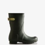 Hunter Women's Short Back Adjustable Rain Boots Maa Green-Wild Green
