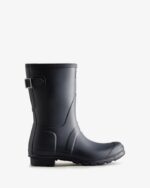 Hunter Women's Short Back Adjustable Rain Boots Navy