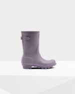 Hunter Women's Short Back Adjustable Rain Boots Purple Top - Image 2