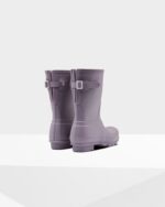 Hunter Women's Short Back Adjustable Rain Boots Purple Top - Image 4