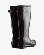 Hunter Women's Tall Back Adjustable Gloss Rain Boots Black - Image 4
