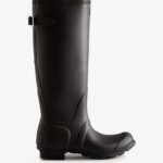 Hunter Women's Tall Back Adjustable Rain Boots Black