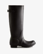 Hunter Women's Tall Back Adjustable Rain Boots Black