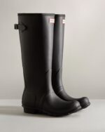 Hunter Women's Tall Back Adjustable Rain Boots Black - Image 3