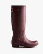 Hunter Women's Tall Back Adjustable Rain Boots Chestnut Crust Brown-Hayes Burgundy - Image 2