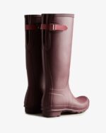 Hunter Women's Tall Back Adjustable Rain Boots Chestnut Crust Brown-Hayes Burgundy - Image 4