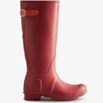 Hunter Women's Tall Back Adjustable Rain Boots Glenmore Rose-Sun-Cup Orange