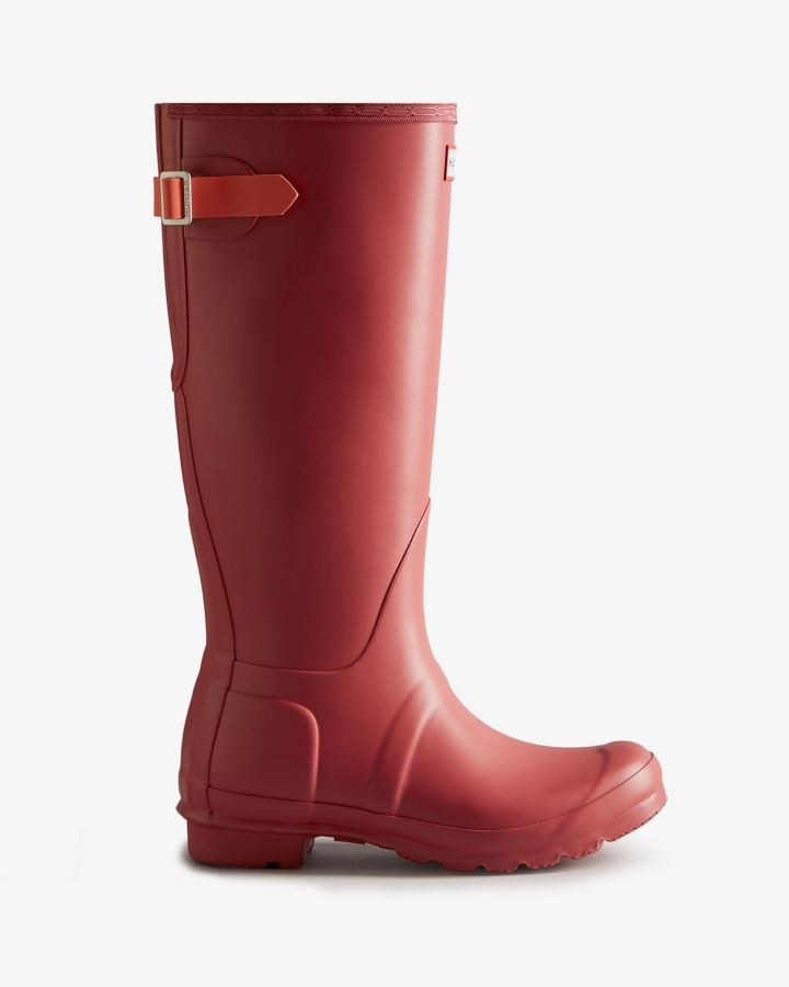 Hunter Women's Tall Back Adjustable Rain Boots Glenmore Rose-Sun-Cup Orange - Image 1