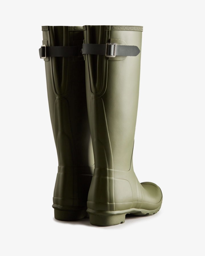 Hunter Women's Tall Back Adjustable Rain Boots Ismarken Olive-Artic Moss Green - Image 4