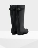 Hunter Women's Tall Back Adjustable Rain Boots Luna Grey-Black - Image 4