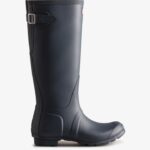 Hunter Women's Tall Back Adjustable Rain Boots Navy