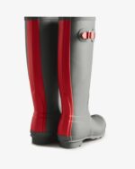 Hunter Women's Tall Insulated Rain Boots Tundra Grey-Red Chill - Image 4