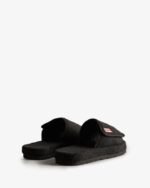 Hunter Women's Terry Towelling Beach Platform Adjustable Slide Black - Image 4