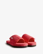 Hunter Women's Terry Towelling Beach Platform Adjustable Slide Rowan Pink - Image 3