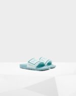 Hunter Women's Terry Towelling Logo Adjustable Slides Spearmint-Eucalyptus Blue - Image 4