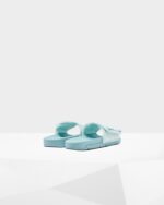 Hunter Women's Terry Towelling Logo Adjustable Slides Spearmint-Eucalyptus Blue - Image 5