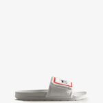 Hunter Women's Terry Towelling Logo Adjustable Slides White