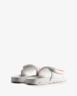 Hunter Women's Terry Towelling Logo Adjustable Slides White - Image 4