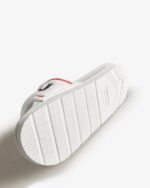 Hunter Women's Terry Towelling Logo Adjustable Slides White - Image 5