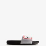 Hunter Women's Terry Towelling Logo Adjustable Slides White-Black